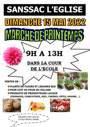 Sanssac-l'Église. Marché aux fleurs organisé par l'APE.