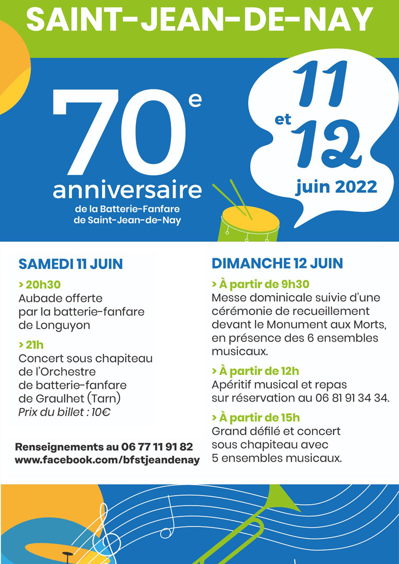 70 eme anniversaire d ela Fanfare de St Jean De Nay.