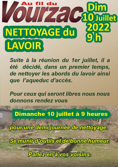 Vourzac, nettoyage du lavoir.