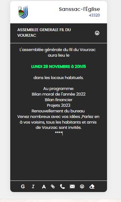  ASSEMBLEE GENERALE FIL DU VOURZAC