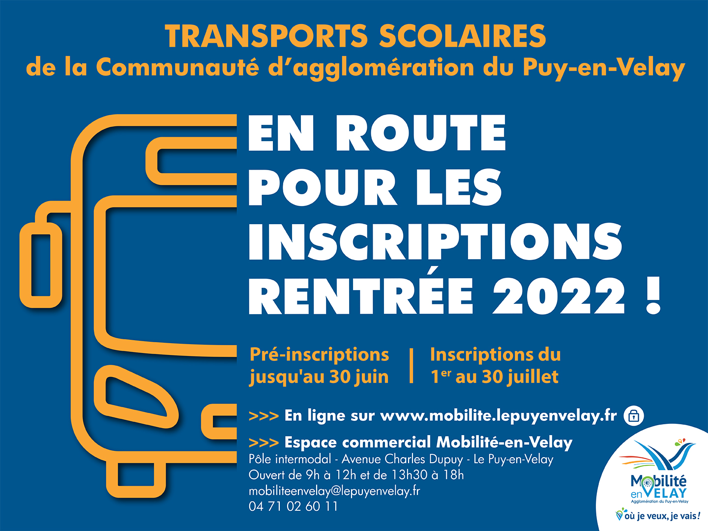 INSCRIPTIONS AUX TRANSPORTS SCOLAIRES SUR L'AGGLO.