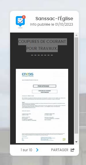 COUPURES DE COURANT POUR TRAVAUX