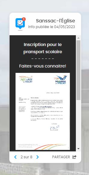 Inscription pour le pransport scolaire.
