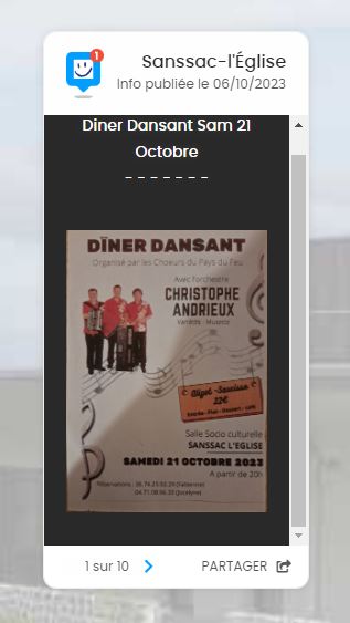 Diner Dansant Sam 21 OctobreDiner.