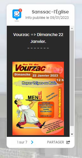 Repas Tripes Vourzac 22 JAnvier.