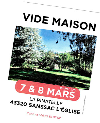 VIDE MAISON A LA PINATELLE.